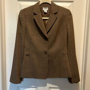 Ann Taylor Loft skirt suit brown wool